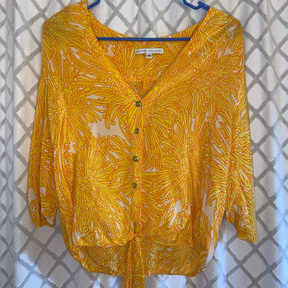 Amanda Uprichard Bright Yellow and Orange Top